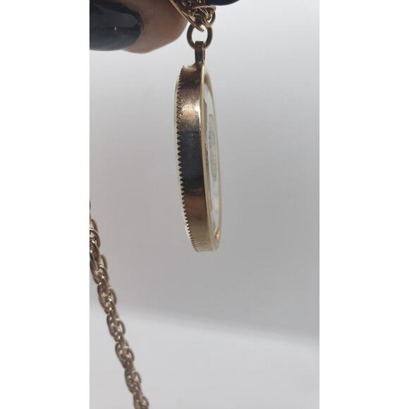 Vintage Intaglio Reverse Engraved Cameo Necklace Rope Chain Faceted Pendant 1970 - Picture 8 of 12